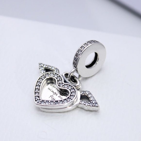 Pandora Angel of Love CZ Dangle Charm Sterling silver Moments Pendant - Picture 3 of 5